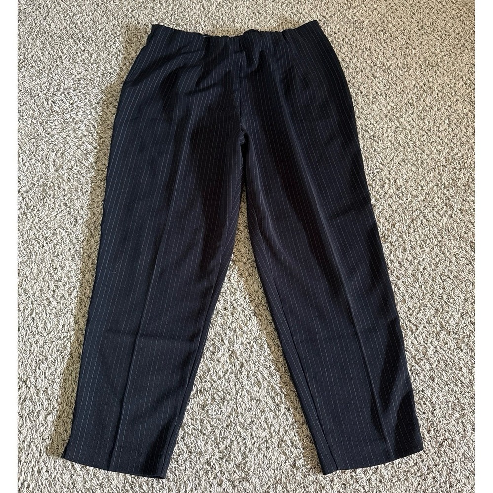 briggs ladies dress slacks New York | Pants & Jumpsuits | Briggs Womens Black White Pinstripes Pants Size 2w Linen pants